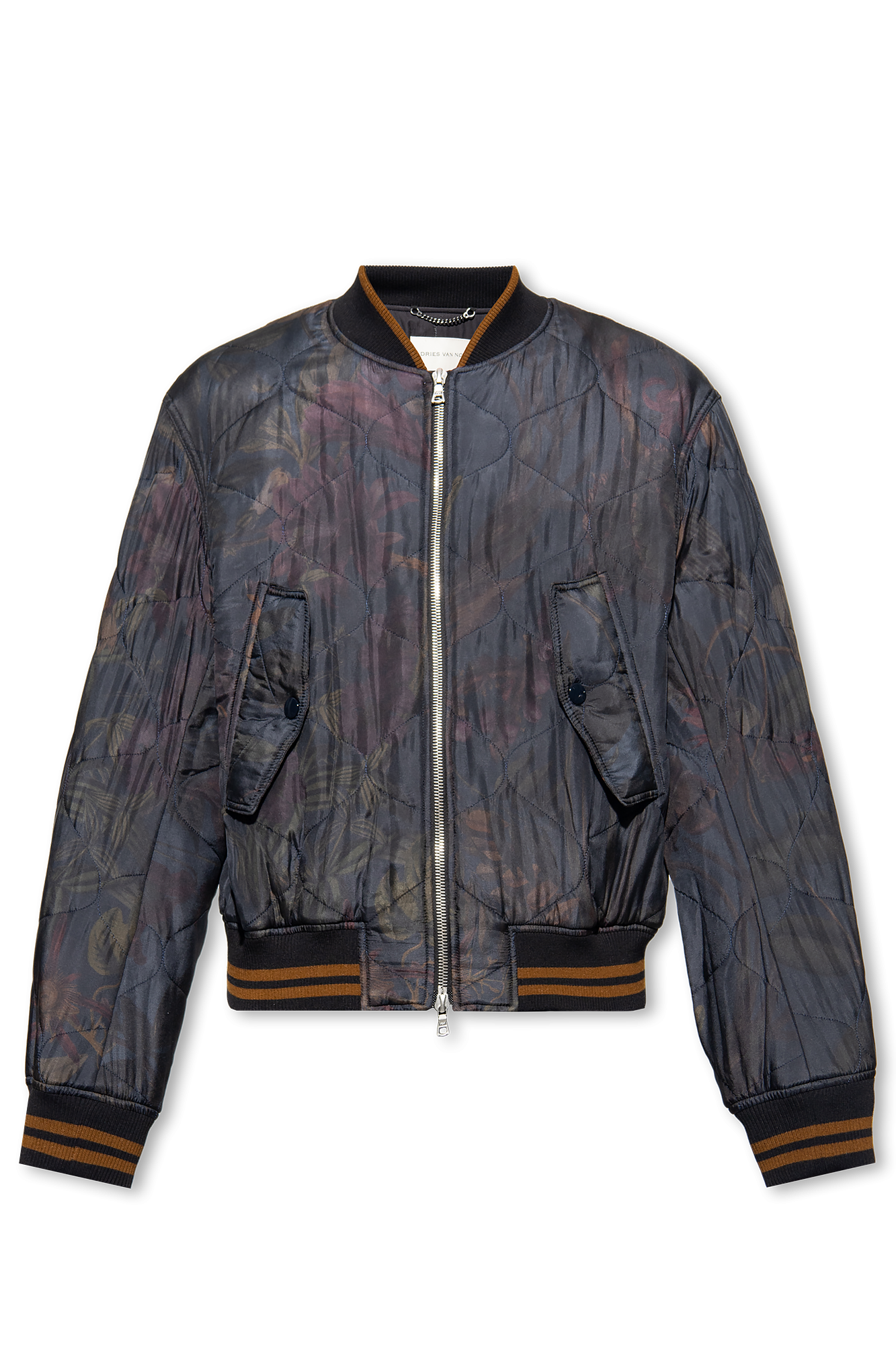 Navy blue Quilted bomber jacket Dries Van Noten - Vitkac Canada